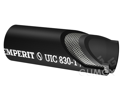 Brzdová hadice pro kolejová vozidla FBU, 16/33mm, délka 800mm, 10bar, NR-BR/CR, -40°C/+70°C, černá